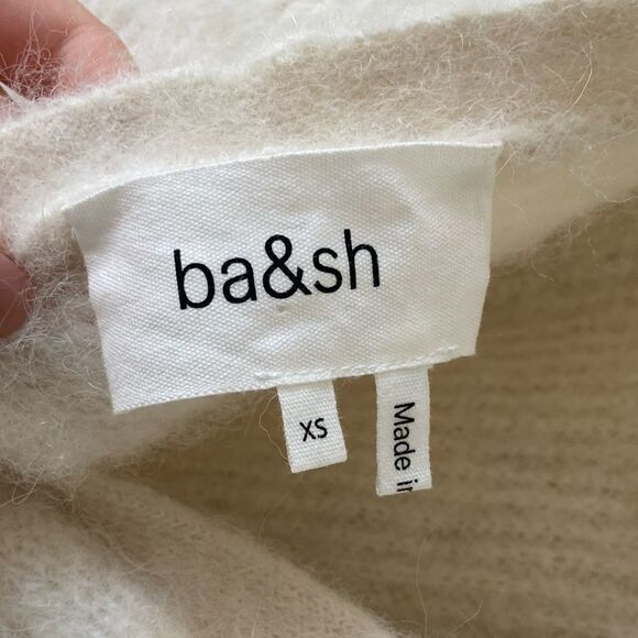 Ba&sh Fill Twisted Alpaca Wool Cream Sweater Backless Crew Scoop Size XS - Picture 13 of 14